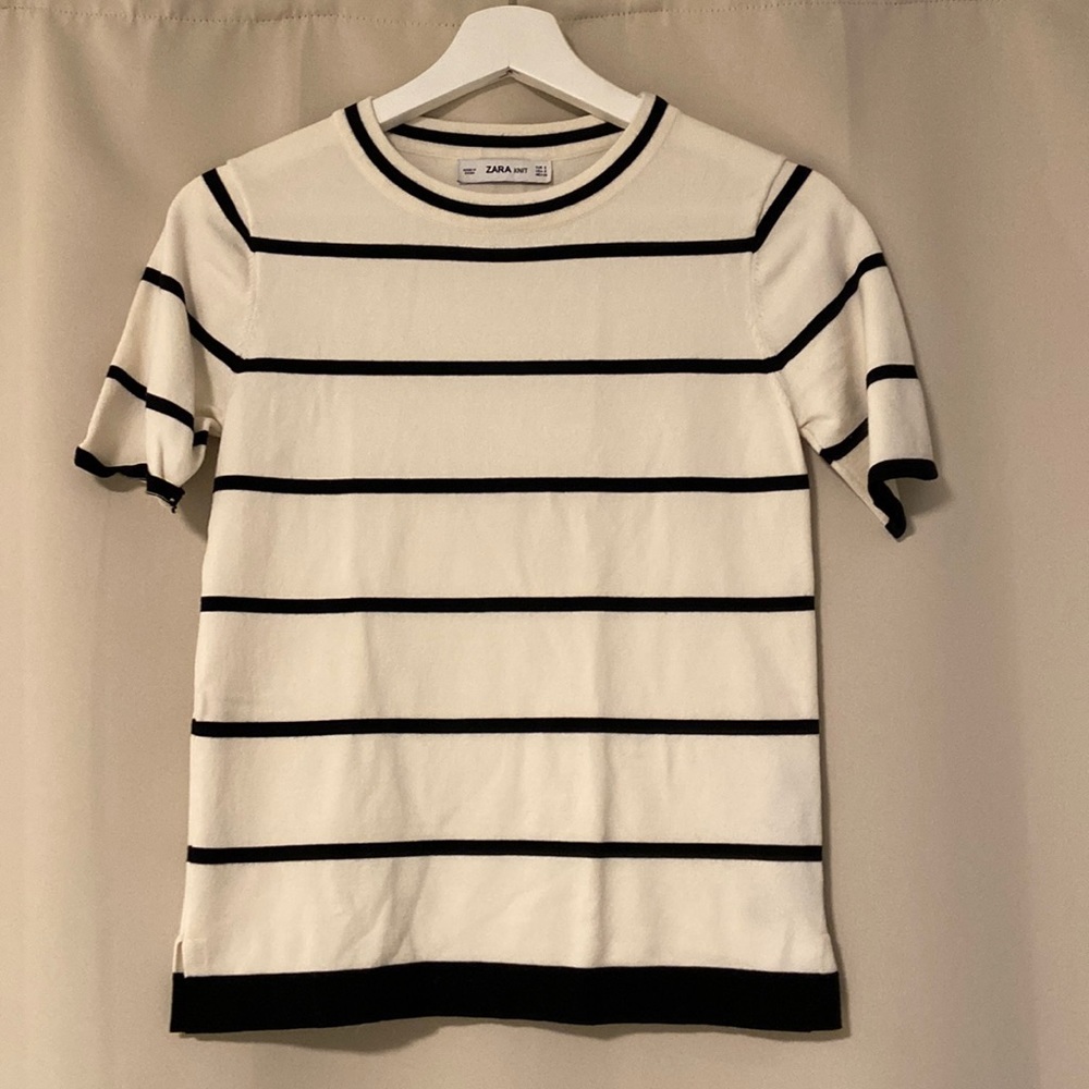 Zara Striped Sweater Short Sleeve
